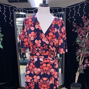 Faux wrap knit dress